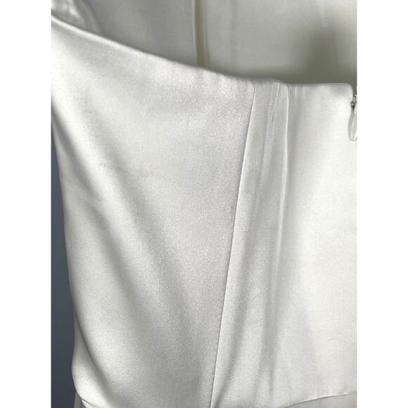 Sau Lee Heidi Strapless Pleated Bridal Wedding White Maxi Gown Size 0 - Picture 8 of 11